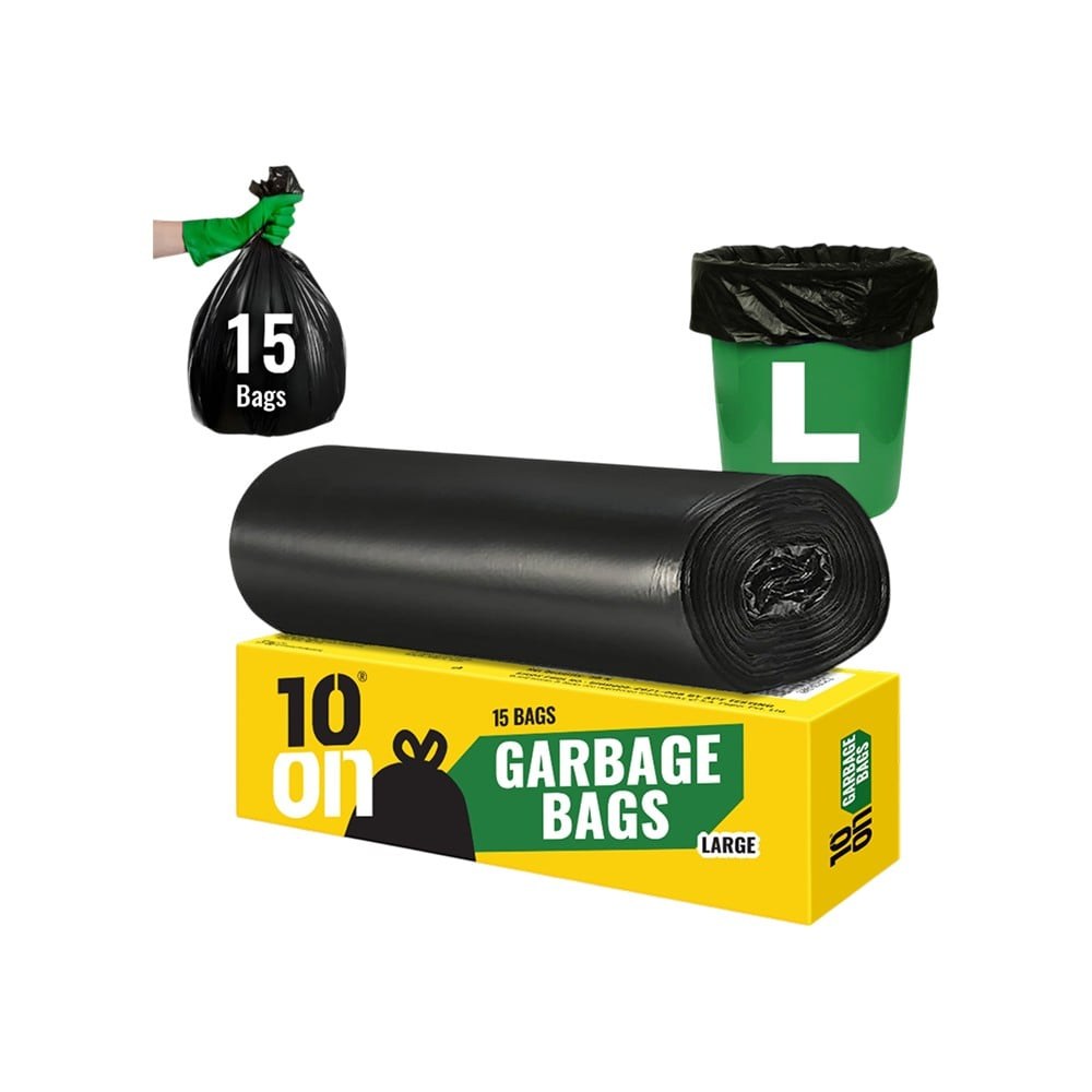 10on Garbage Bag (Large, Black) available from Fresh World HSR Layout