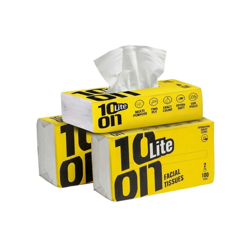 10on Lite Face Tissue Paper (2 Ply) available from Fresh World HSR Layout