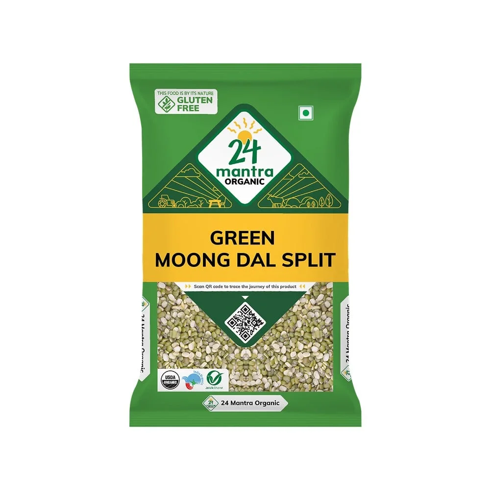 24 Mantra Organic Moong Dal (Chilka) Split available from Fresh World HSR Layout