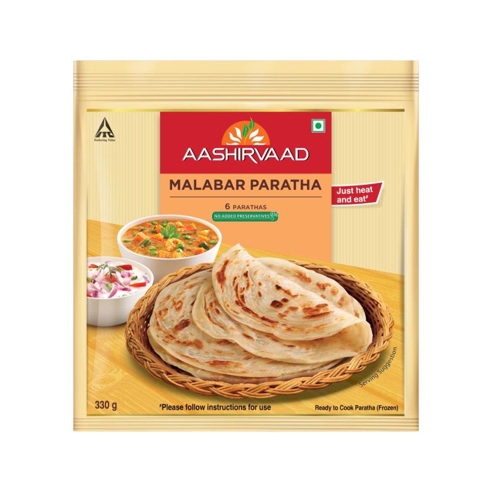 Aashirvaad Malabar Paratha (Heat & Eat) available from Fresh World HSR Layout