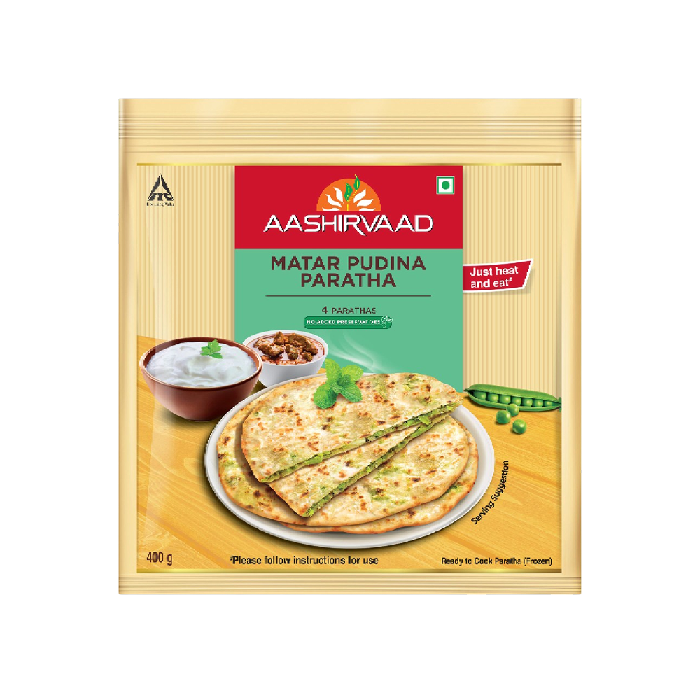 Aashirvaad Matar Pudina Paratha available from Fresh World HSR Layout