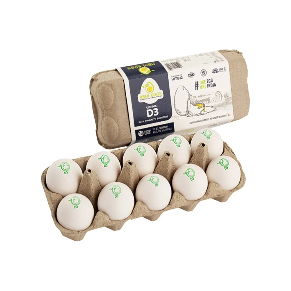 Abhi Vitamin D3 White Protein Rich Eggs available from Fresh World HSR Layout
