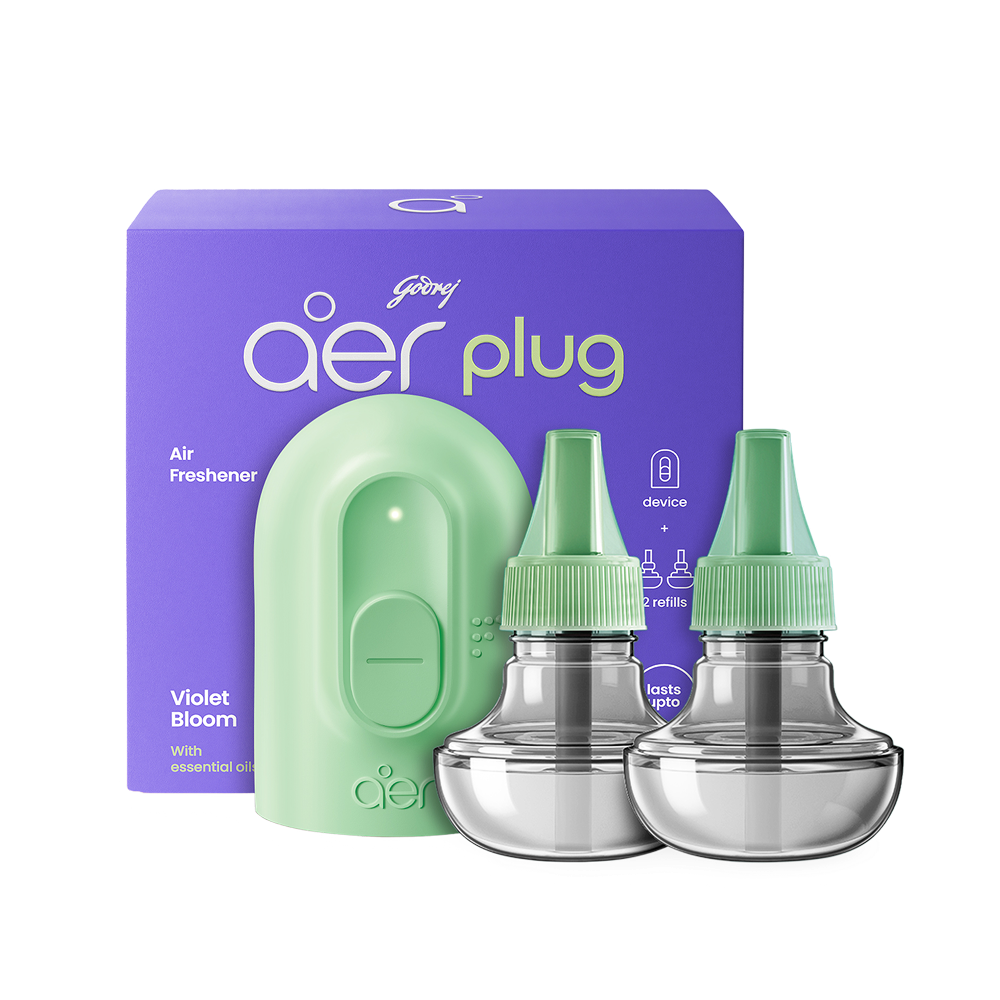 Aer Plug Electric Air Freshener with 2 Refills (Violet Bloom) available from Ravi Kirana Store