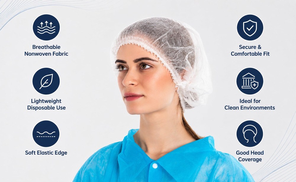 Am Safe-X Disposable Bouffant Caps available from Fresh World HSR Layout