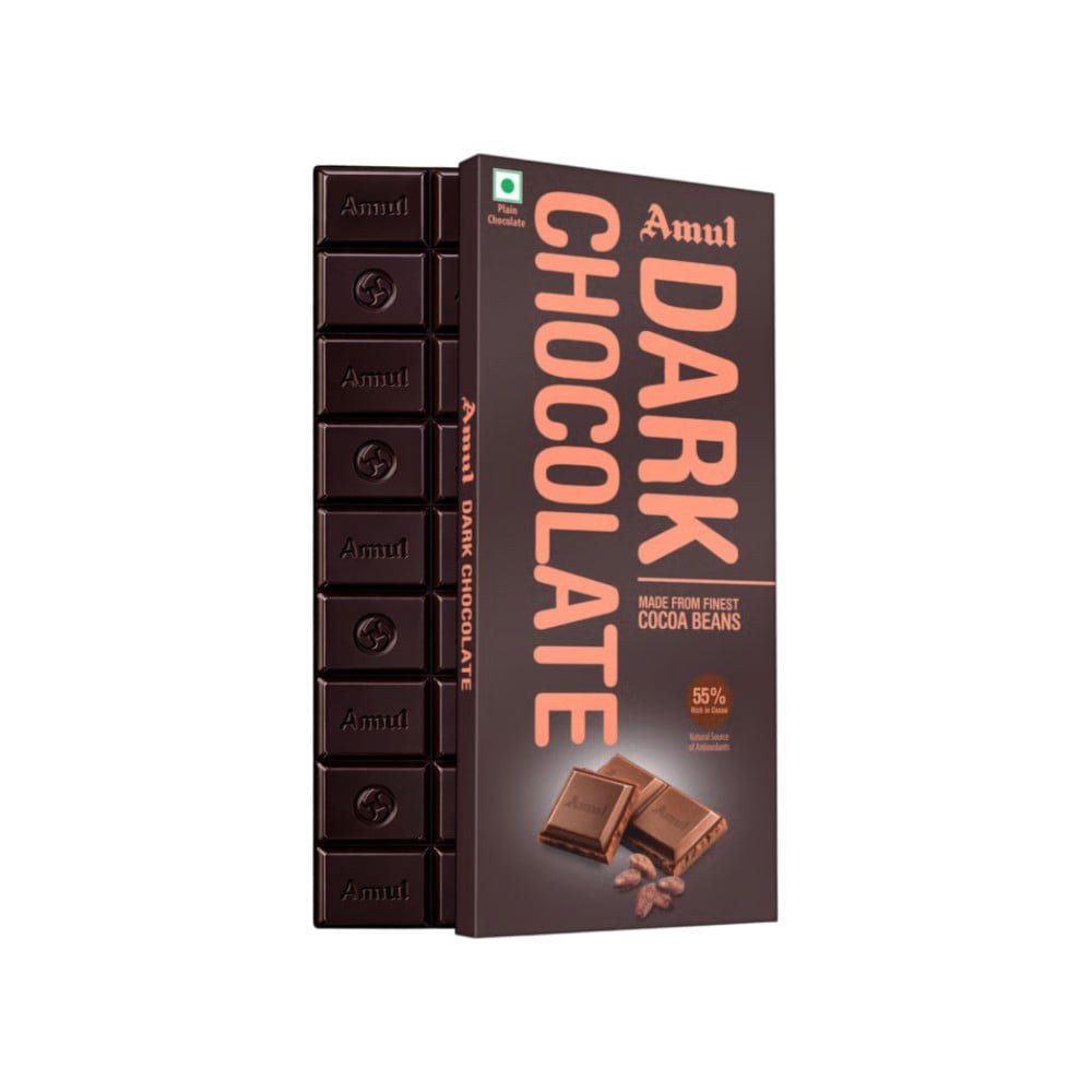 Amul 55% Cocoa Dark Chocolate Bar available from Fresh World HSR Layout