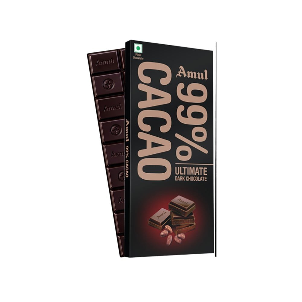 Amul 99% Cacao Dark Chocolate Bar available from Fresh World HSR Layout