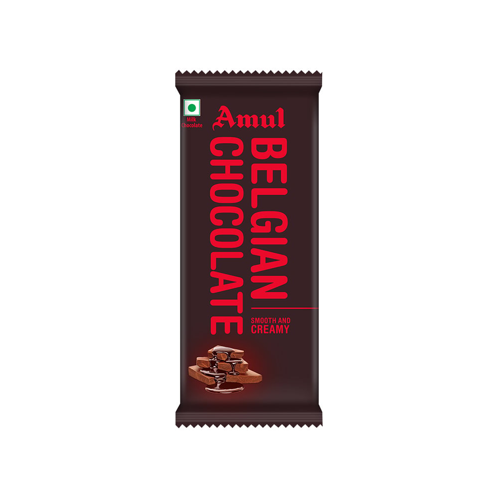 Amul Belgian Smooth and Creamy Milk Chocolate Bar available from Fresh World HSR Layout