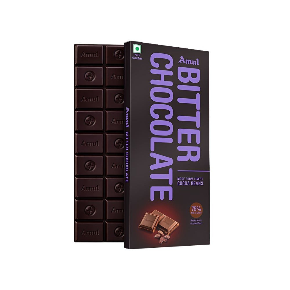 Amul Bitter Dark Chocolate Bar available from Fresh World HSR Layout