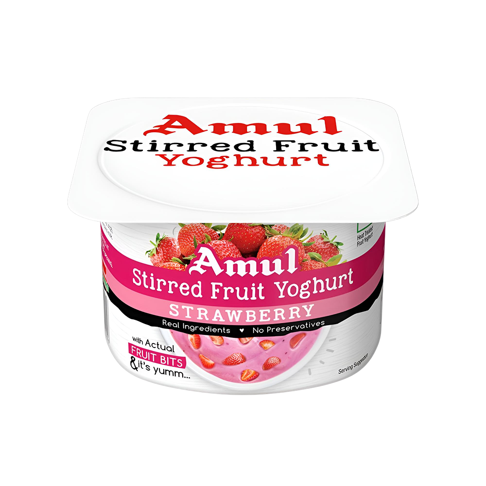 Amul Stirred Strawberry Flavoured Yogurt available from Ravi Kirana Store