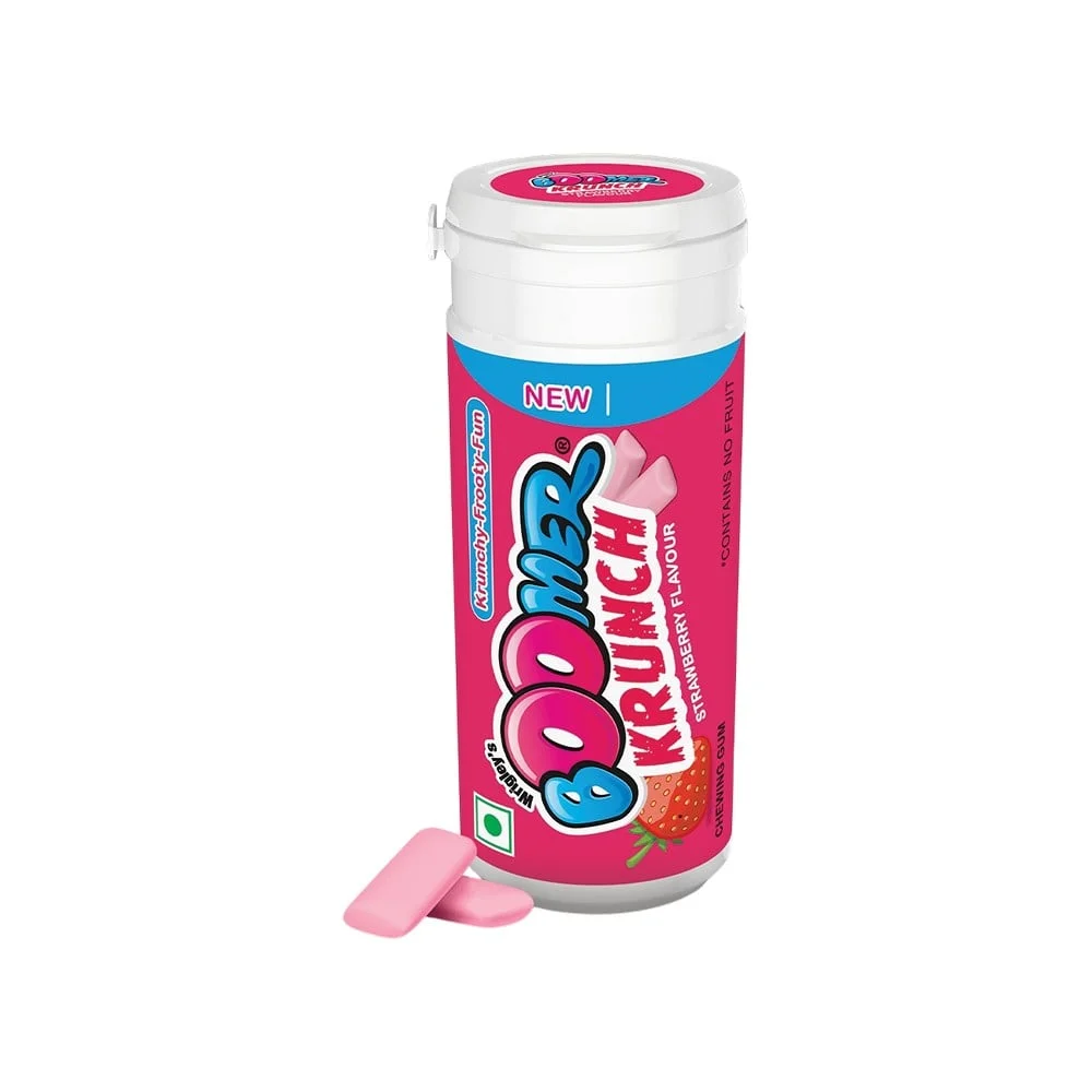 Boomer Krunch Strawberry Flavour Bubble Gum available from Fresh World HSR Layout