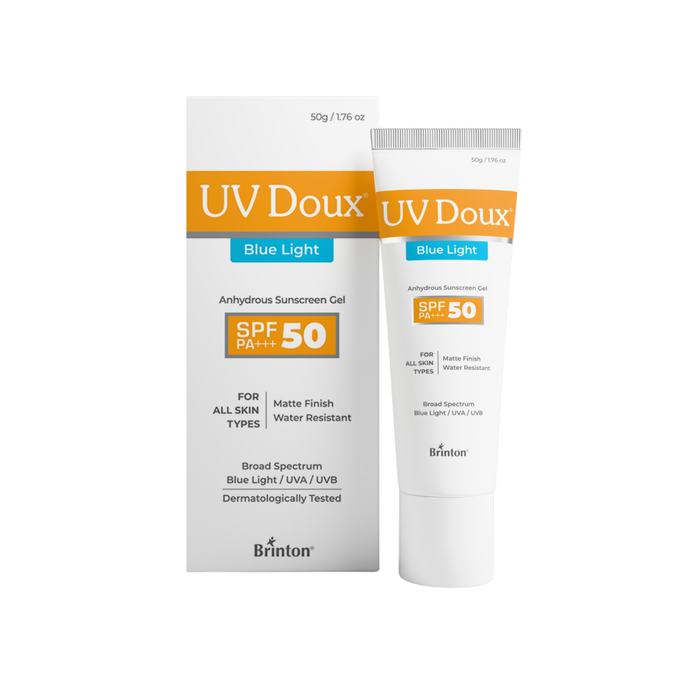 Brinton UV Doux Blue Light Sunscreen (SPF 50 PA+++) available from Fresh World HSR Layout