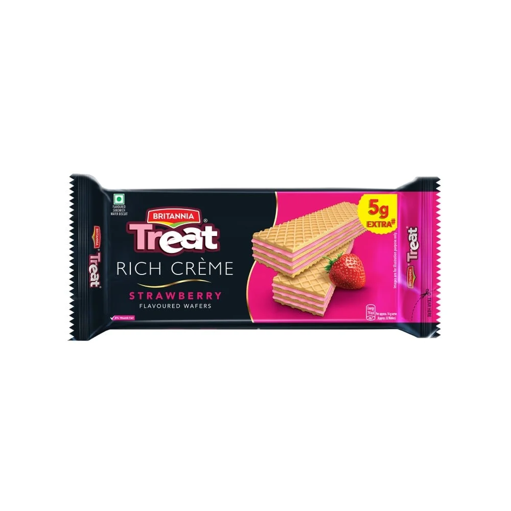 Britannia Treat Strawberry Flavoured Wafers available from Ravi Kirana Store