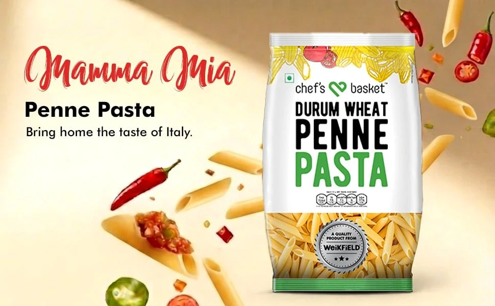 Chef's Basket Durum Wheat Semolina Penne Pasta available from MK Retail RT Nagar