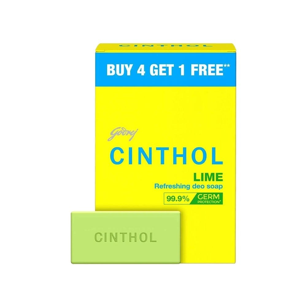 Cinthol Lime Bath Soap 5 x 100 g - Buy 4 Get 1 Free available from MK Retail RT Nagar