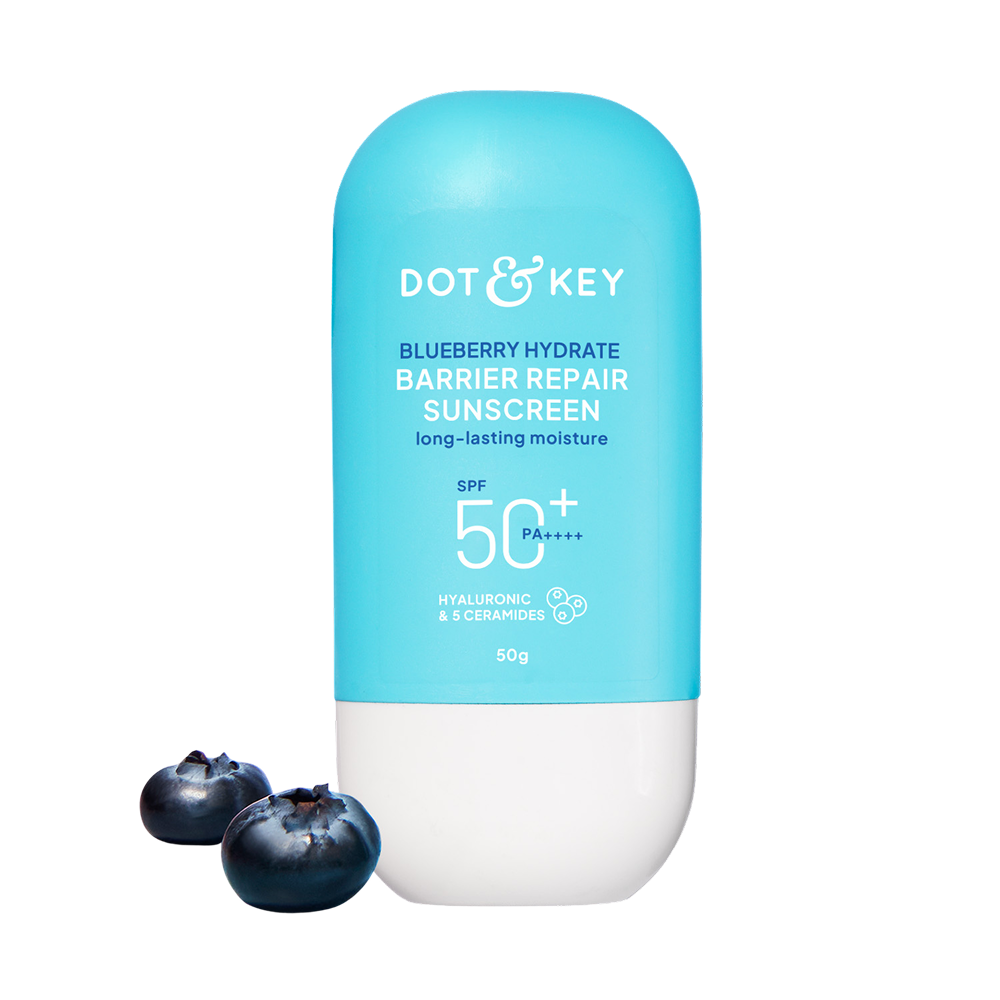 Dot & Key Blueberry Hydrate Barrier Repair Sunscreen (SPF 50+ PA++++) available from MK Retail RT Nagar