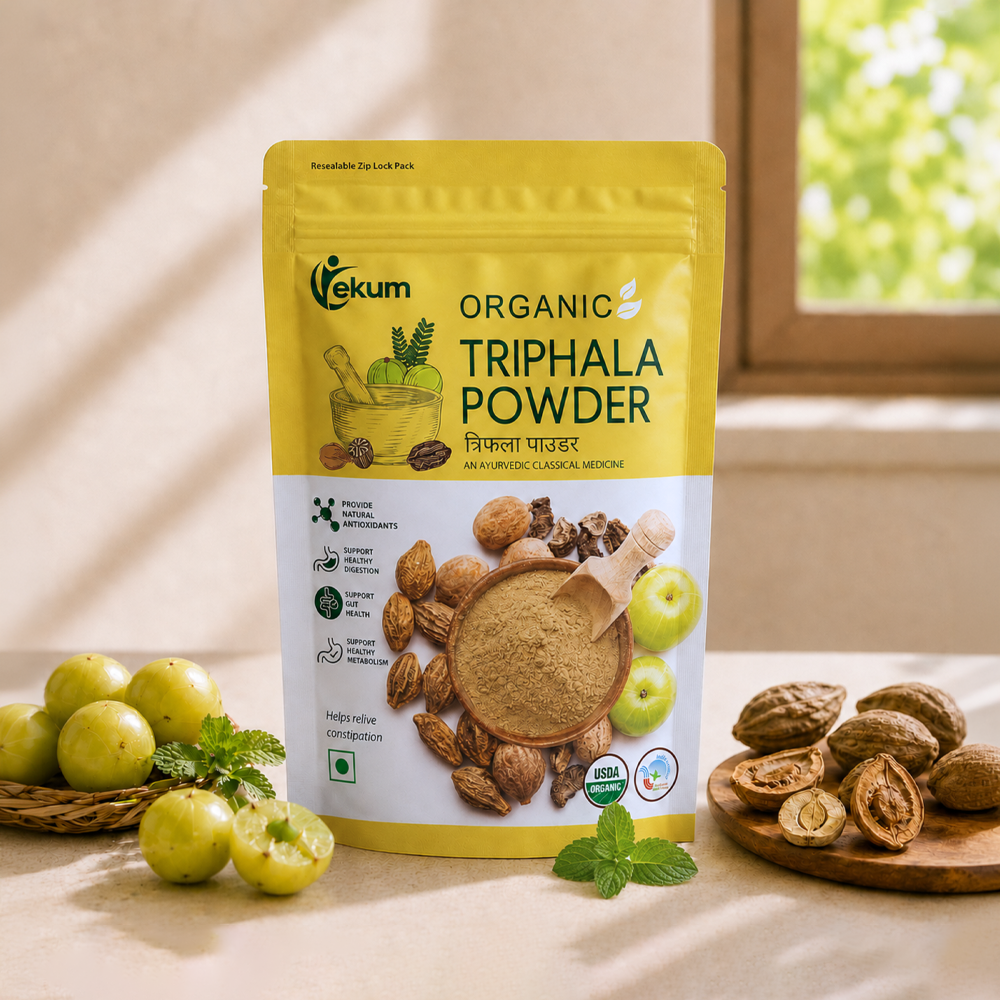 Ekum Organic Triphala Powder available from Ravi Kirana Store