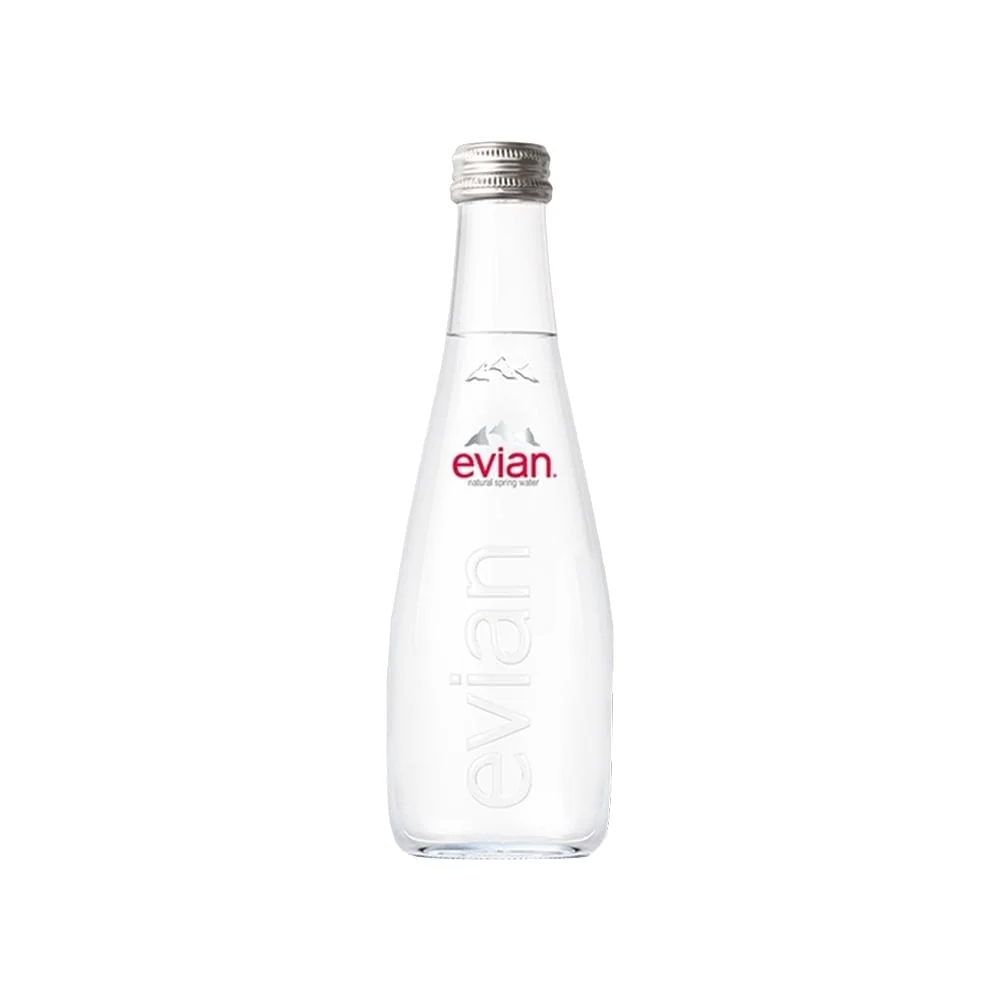 Evian Mineral Water Glass Bottle available from Fresh World HSR Layout