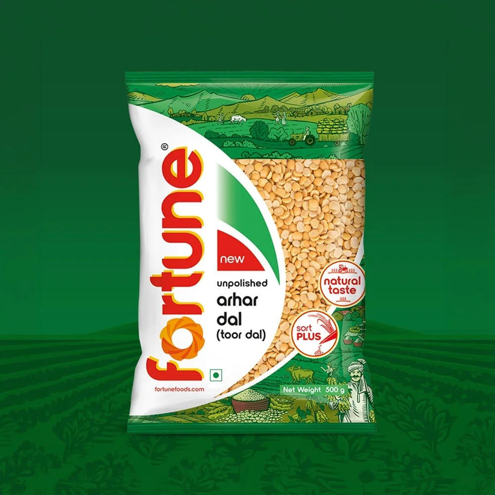 Fortune Unpolished Arhar Dal/ Toor Dal available from MK Retail RT Nagar