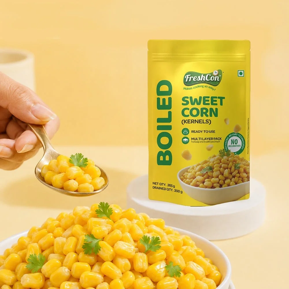 Freshcon Boiled Sweet Corn Kernels (Ready to Eat) available from MK Retail RT Nagar