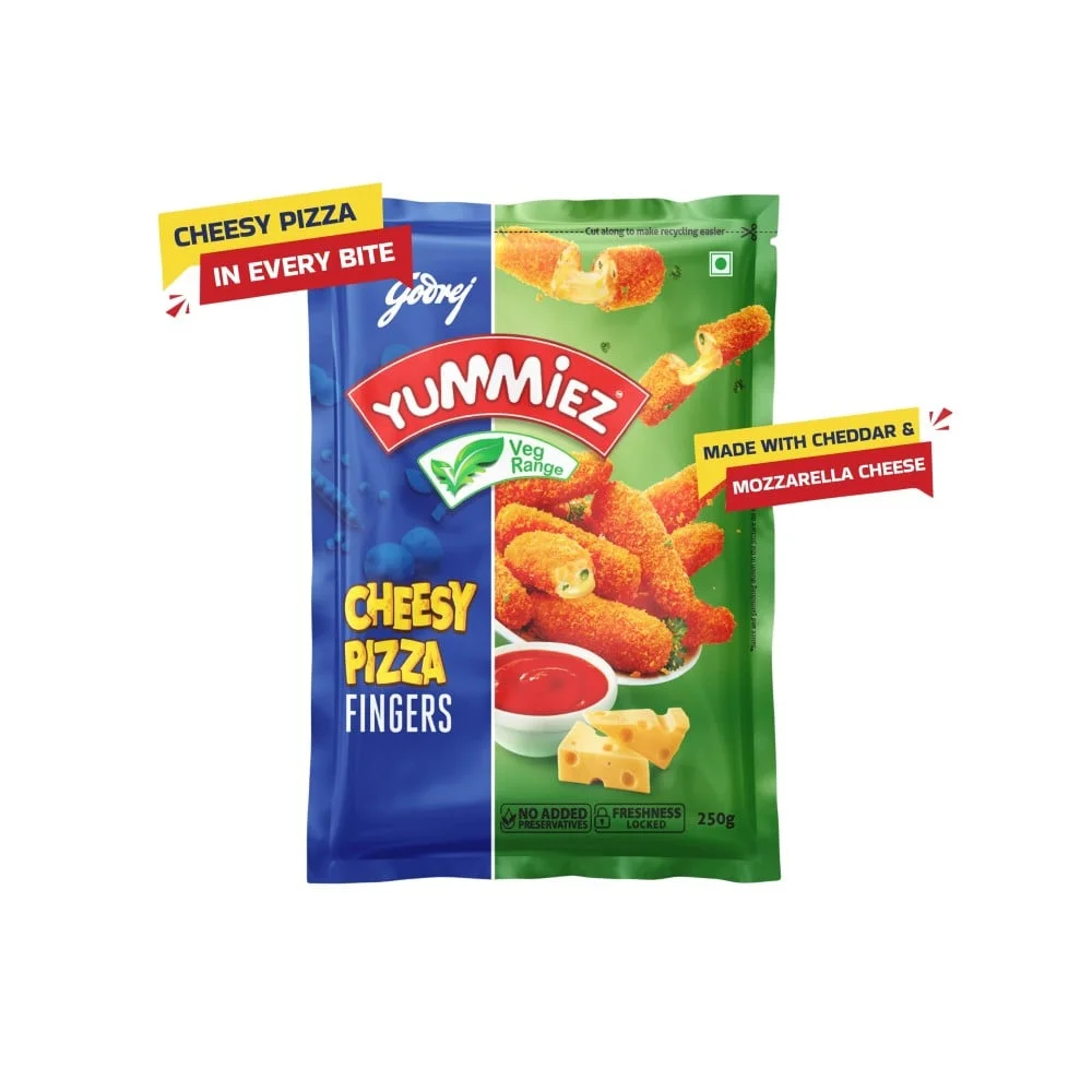 Godrej Yummiez Cheesy Pizza Cheese Sticks available from Ravi Kirana Store