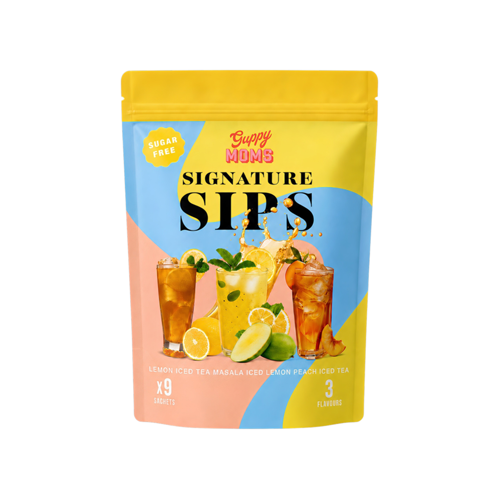 Guppy Mom's Signature Sips Sugar Free Ice Tea Premix available from Ravi Kirana Store