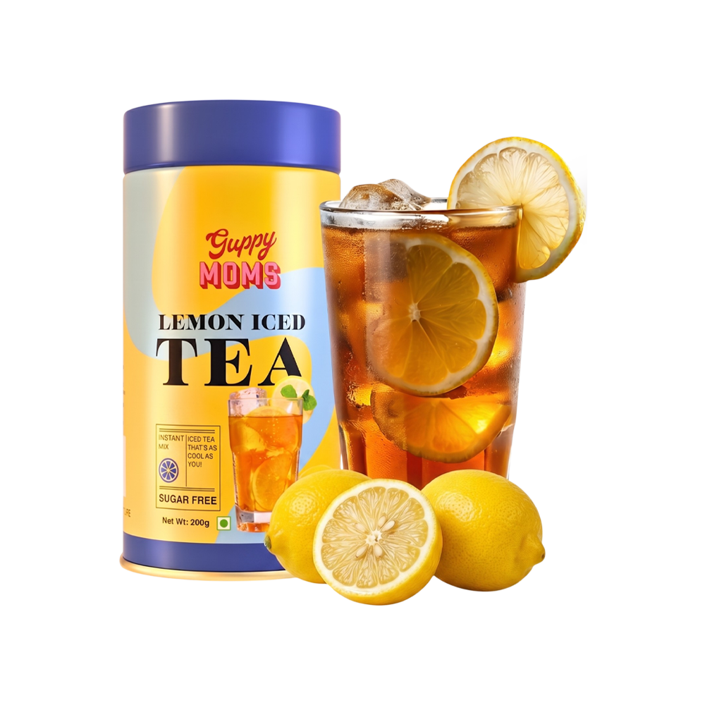 Guppy Mom's Sugar Free Lemon Ice Tea Premix available from Ravi Kirana Store