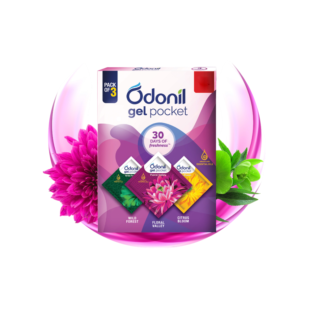 Odonil Gel Pocket Mix Air Freshener (Assorted) available from Ravi Kirana Store