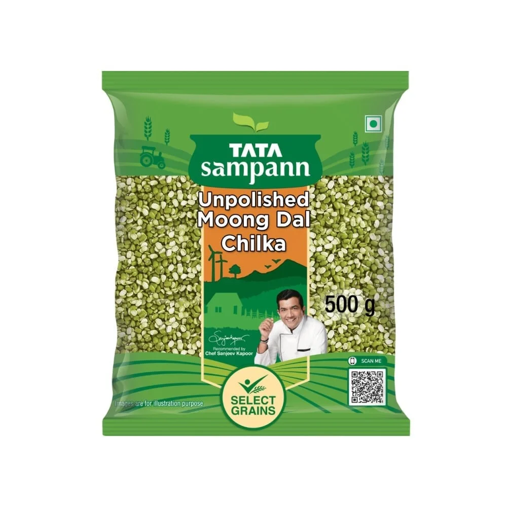 Tata Sampann Unpolished Green Moong Dal (Chilka) available from MK Retail RT Nagar