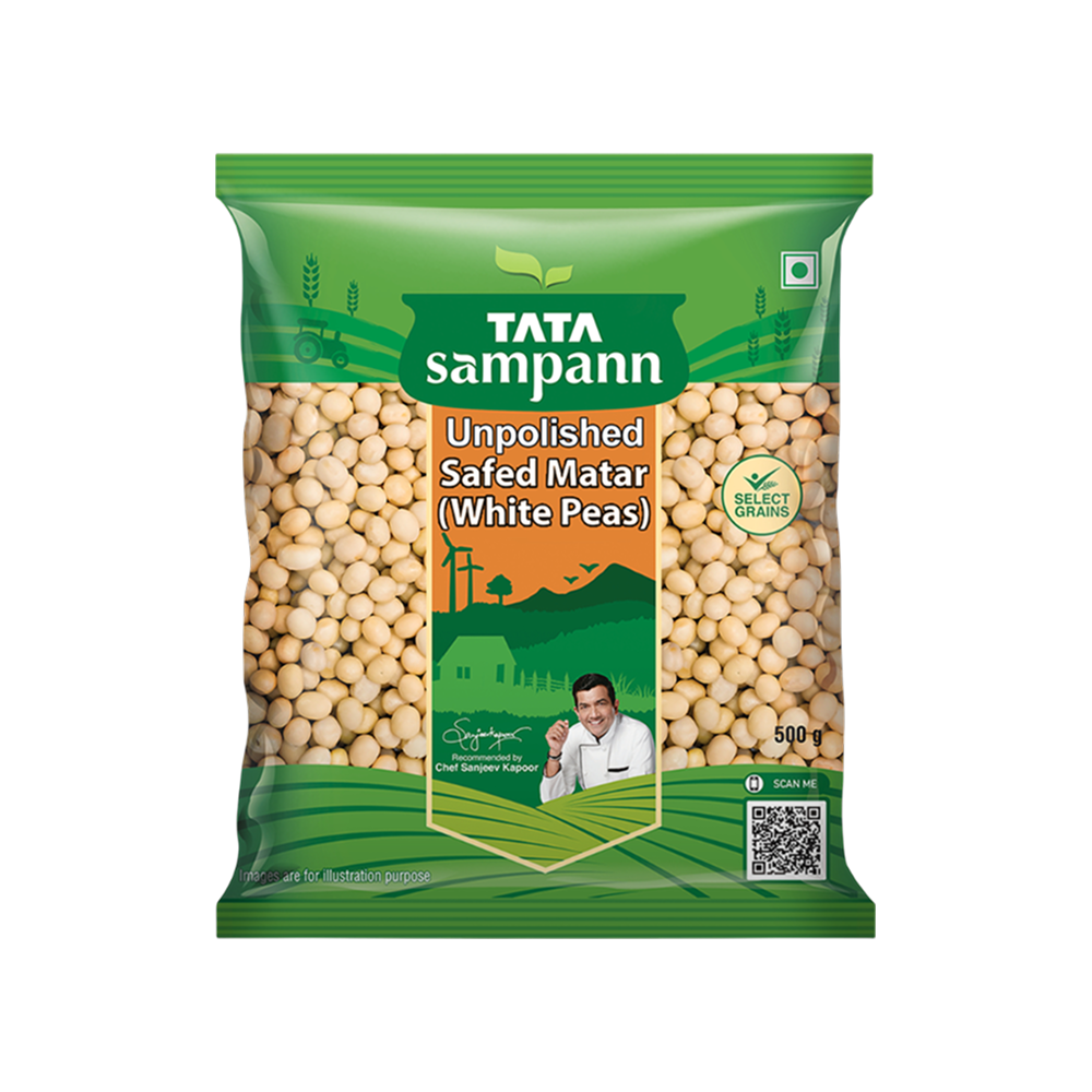 Tata Sampann Unpolished White Dried Peas available from Ravi Kirana Store